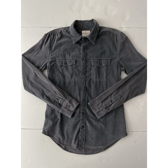 Splendid Mills Corduroy Shirt Men S Gray Lightweight Casual Western Cowboy NWT - Picture 1 of 9